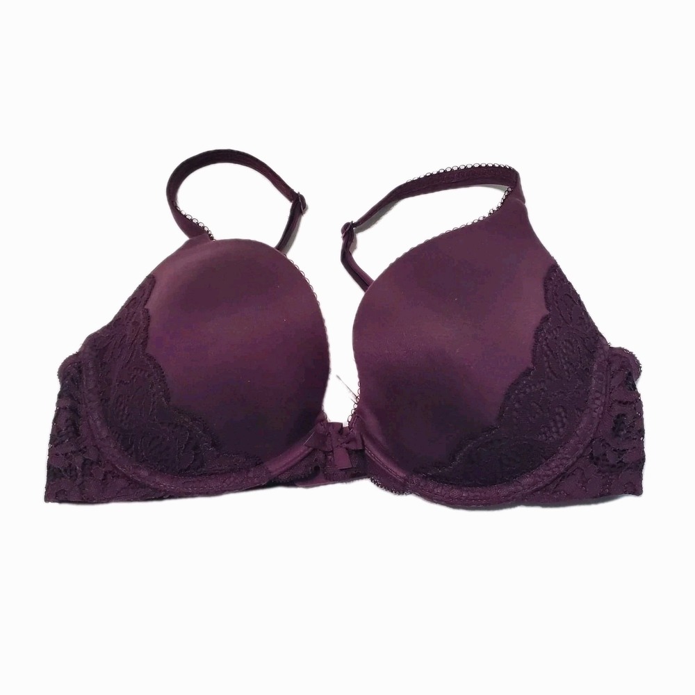 Victoria's‎ Secret Burgundy Lace Trim Push Up Bra Body by Victoria Very Sexy 32D